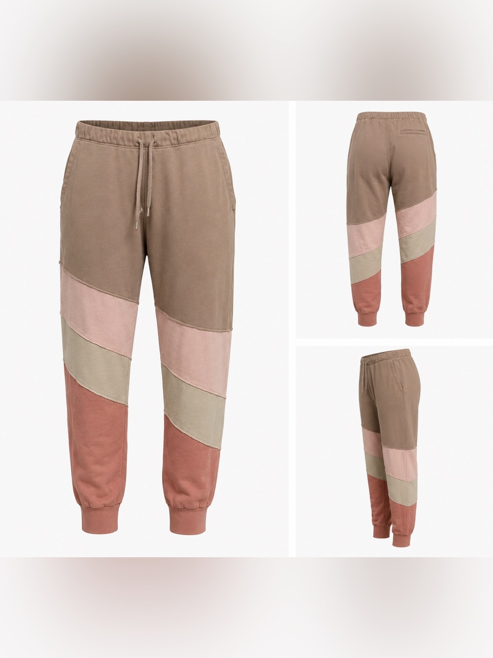 Free People Movement Colorblock Patchwork Joggers Sweatpants Size Large Boho